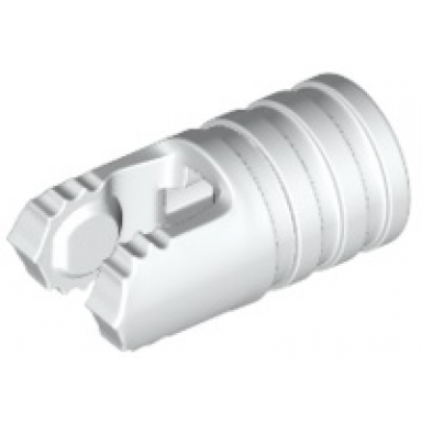 white hinge cylinder 1 x 2 locking with 2 fingers and axle hole on ends without slots