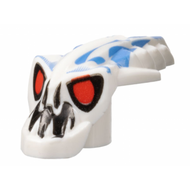 white minifigure head modified bionicle barraki pridak pattern