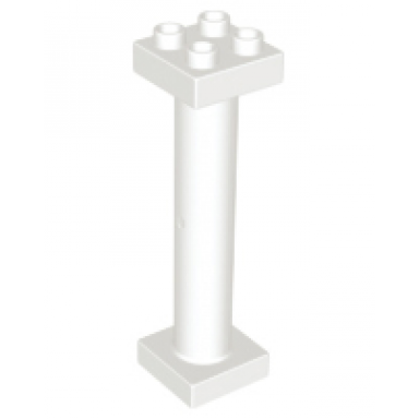 white duplo support column 2 x 2 x 6 round with open latticed back