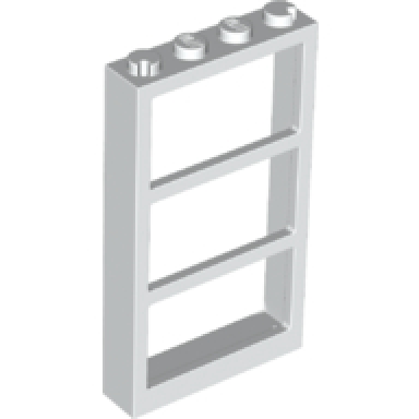 white window 1 x 4 x 6 with 3 panes