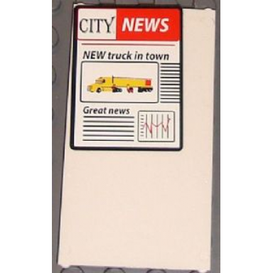 white glass for window 1 x 4 x 6 with city news newspaper pattern sticker - set 7937