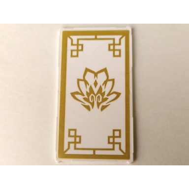 white glass for window 1 x 4 x 6 with gold flower pattern sticker - set 70643