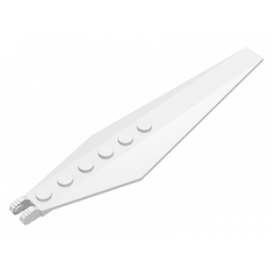 white hinge plate 3 x 12 with angled side extensions and tapered ends