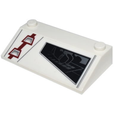 white slope 33 3 x 6 without inner walls with arc-170 starfighter pattern model right side sticker - set 8088