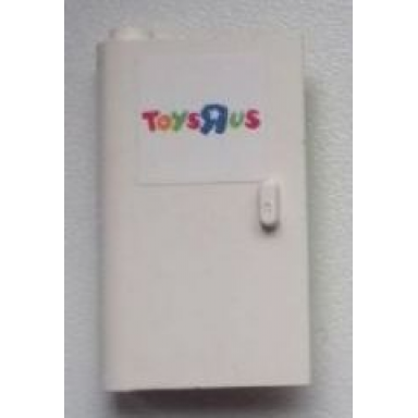 white door 1 x 3 x 4 left - open between top and bottom hinge with toys r us logo pattern sticker - set 7848