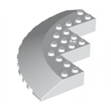 white brick round corner 10 x 10 with slope 33 edge axle hole facet cutout