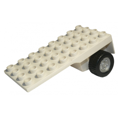 white duplo trailer flatbed 4 x 8 with wheels packer