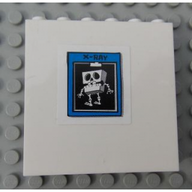 white panel 1 x 6 x 5 with spongebob x-ray pattern sticker - set 3832