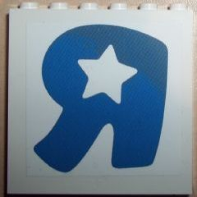 white panel 1 x 6 x 5 with r on white background pattern sticker - set 7848