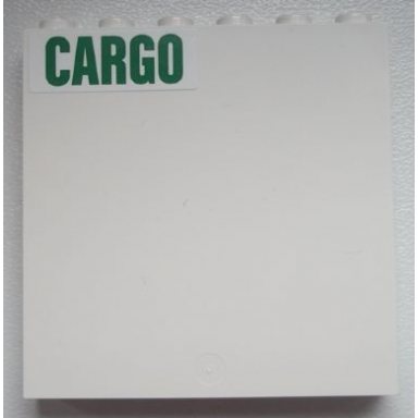 white panel 1 x 6 x 5 with green cargo pattern upper left sticker - set 60020