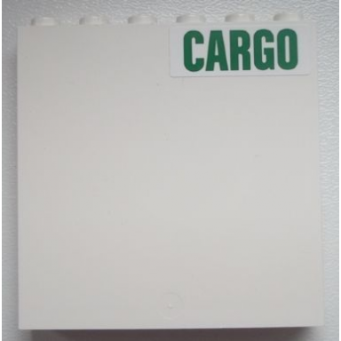 white panel 1 x 6 x 5 with green cargo pattern upper right sticker - set 60020