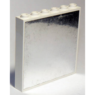 white panel 1 x 6 x 5 with mirror pattern sticker - set 41004