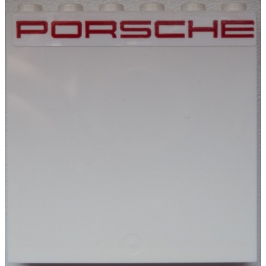white panel 1 x 6 x 5 with red porsche pattern sticker - set 75876