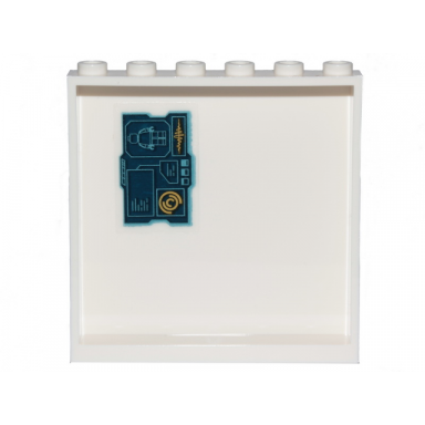 white panel 1 x 6 x 5 with monitors and minifigure pattern sticker - set 70830