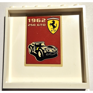 white panel 1 x 6 x 5 with poster 1962 250 gto and ferrari logo pattern sticker - set 75889