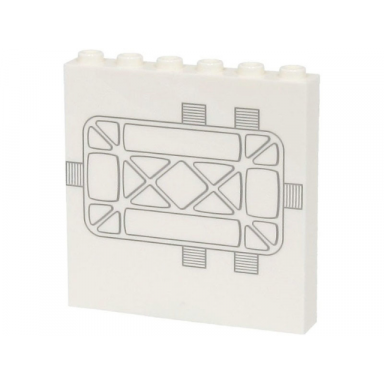 white panel 1 x 6 x 5 with sw tantive iv door with light bluish gray lines and grille pattern