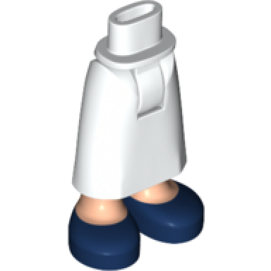 white mini doll hips and skirt long light nougat legs and dark blue shoes pattern - thick hinge