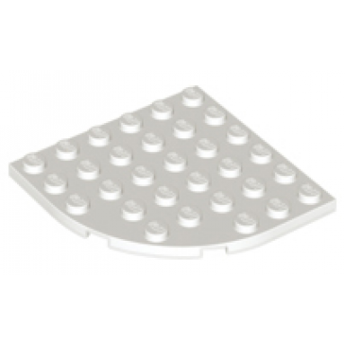 white plate round corner 6 x 6