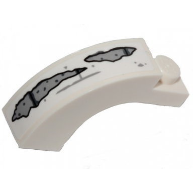 white arch 1 x 3 x 2 curved top with light bluish gray bricks and stains pattern 1 sticker - set 70431