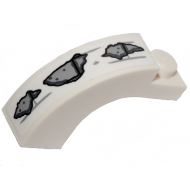 white arch 1 x 3 x 2 curved top with light bluish gray bricks and stains pattern 2 sticker - set 70431