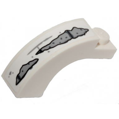white arch 1 x 3 x 2 curved top with light bluish gray bricks and stains pattern 3 sticker - set 70431