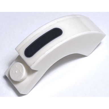 white arch 1 x 3 x 2 curved top with black stripe bar with rounded ends pattern sticker - set 75309