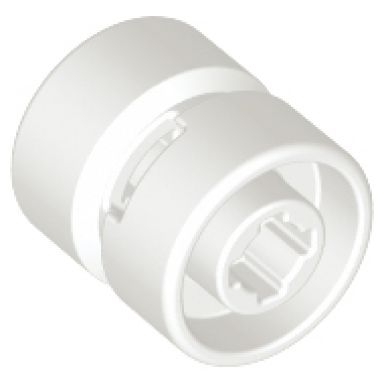 white wheel 11mm d x 12mm hole notched for wheels holder pin