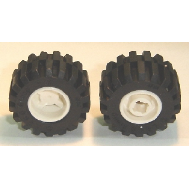 white wheel 11mm d x 12mm hole notched for wheels holder pin with black tire offset tread small wide raised groove 6014b 60700