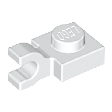 white plate modified 1 x 1 with u clip horizontal grip