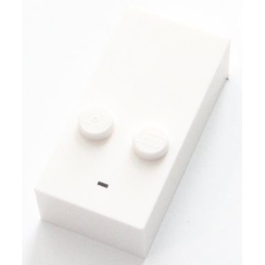 white brick braille 2 x 4 with 2 studs with black dash hyphen minus sign - pattern dots-36 â ¤