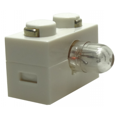 white electric light brick 1 x 2 with lamp on side 6034 6035