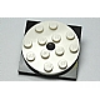 white turntable 4 x 4 x 2 3 with black square base free-spinning 60474 61485