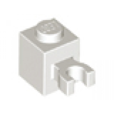 white brick modified 1 x 1 with u clip vertical grip - solid stud