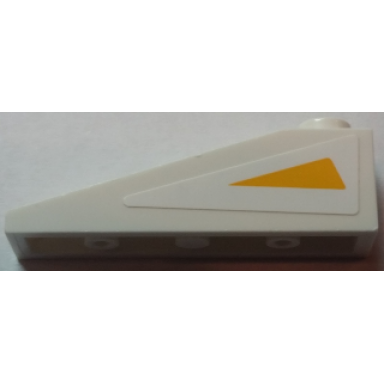 white slope 18 4 x 1 with bright light orange triangle on white background pattern model left side sticker - set 75021