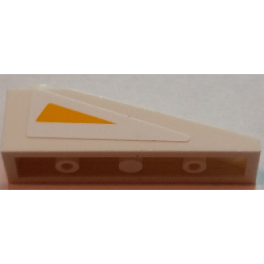 white slope 18 4 x 1 with bright light orange triangle on white background pattern model right side sticker - set 75021