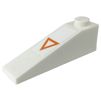 white slope 18 4 x 1 with orange triangle pattern sticker - set 75275