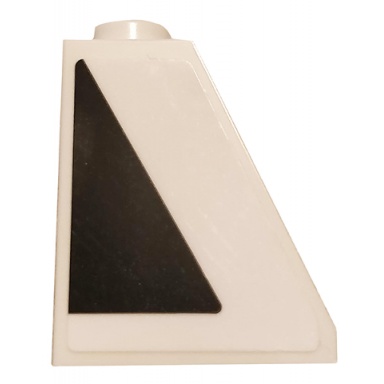 white slope 65 2 x 1 x 2 with black triangle on white background pattern model left side sticker - set 75810