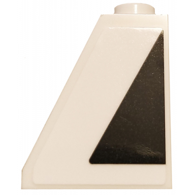 white slope 65 2 x 1 x 2 with black triangle on white background pattern model right side sticker - set 75810