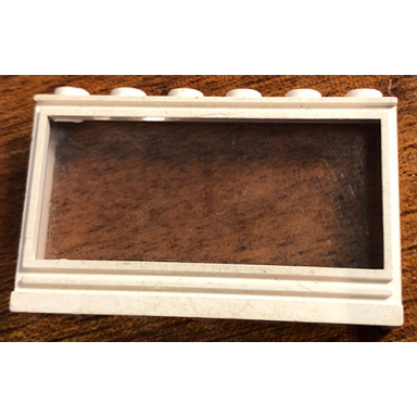 white window 1 x 6 x 3 panorama with solid studs and fixed glass