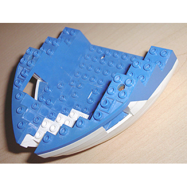white boat hull small bow 12 x 12 x 5 1 3 with blue top 6050 6051