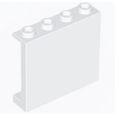 white panel 1 x 4 x 3 with side supports - hollow studs