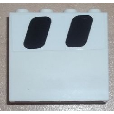 white panel 1 x 4 x 3 with side supports - hollow studs with 2 black windows pattern model left side sticker - set 8638