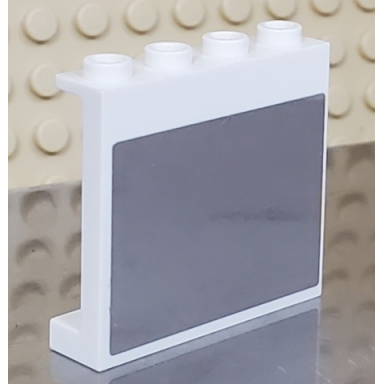 white panel 1 x 4 x 3 with side supports - hollow studs with mirror pattern sticker - set 41004