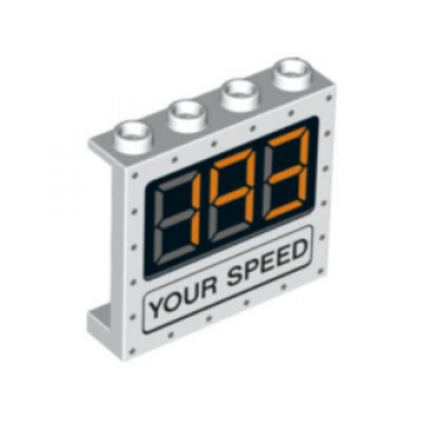 white panel 1 x 4 x 3 with side supports - hollow studs with 193 and your speed pattern