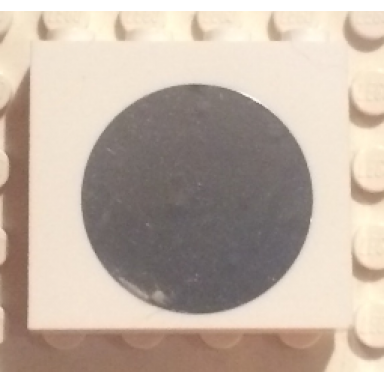 white panel 1 x 4 x 3 with side supports - hollow studs with round mirror pattern sticker - set 41009