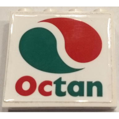 white panel 1 x 4 x 3 with side supports - hollow studs with octan logo pattern sticker - set 60132