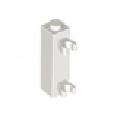 white brick modified 1 x 1 x 3 with 2 clips vertical undetermined type