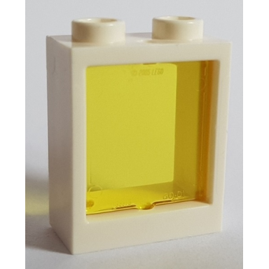 white window 1 x 2 x 2 flat front with trans-yellow glass 60592 60601