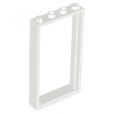 white door frame 1 x 4 x 6 with 2 holes on top and bottom