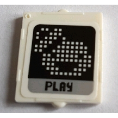 white glass for window 1 x 2 x 2 flat front with pixelated stay puft logo and play pattern sticker - set 75827